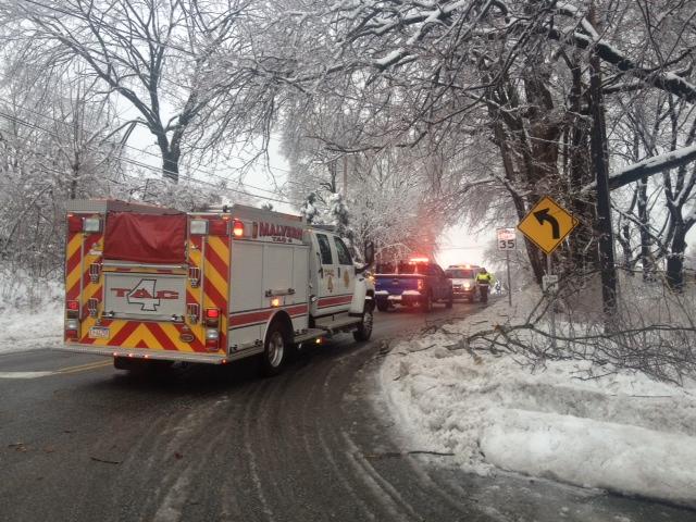 Tac 4 investigates an electrical hazard during an ice storm - February 2014