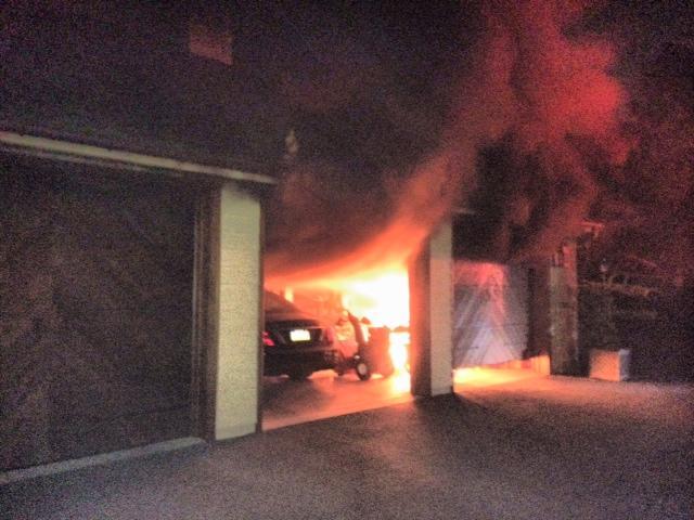 Engine 4-5 placed one hose line in service to extinguish this Garage Fire along Dutton Mill Road - August 2014